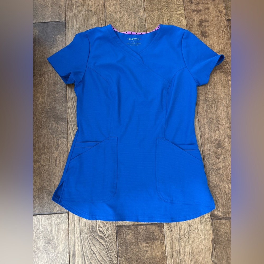 HeartSoul Women’s Mock Wrap Scrub Top